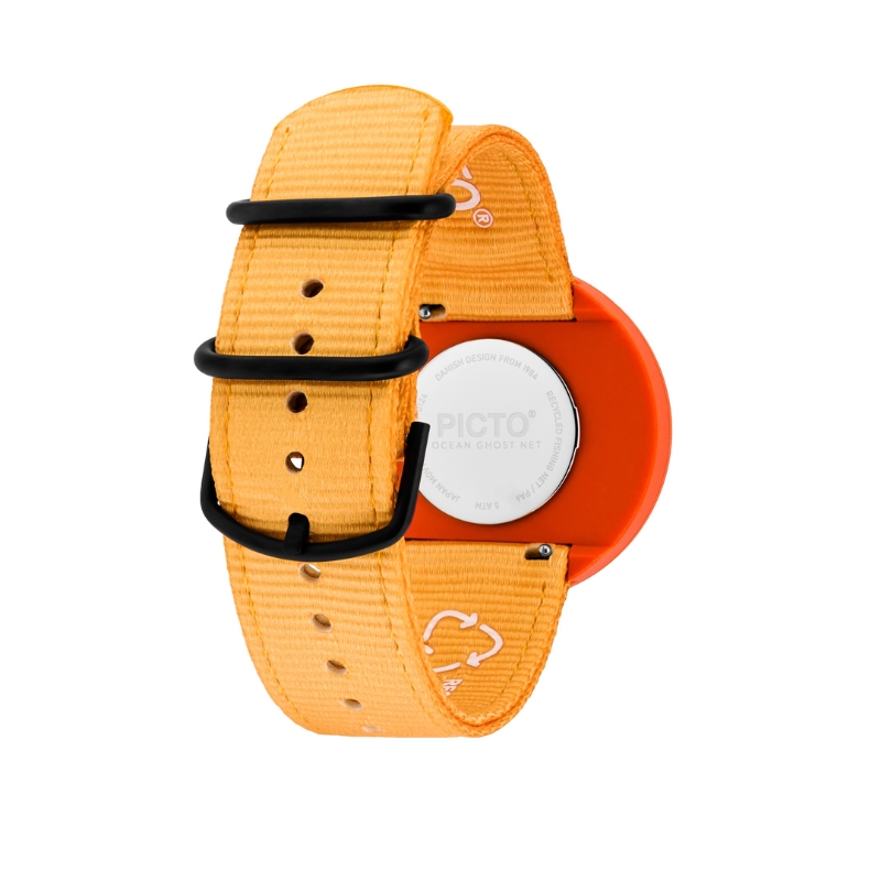 Picto - Burnt Yellow urskive med Burnt Yellow rem - 40 mm